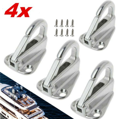 4X Marine Grade 316 Stainless Steel Spring Snap Fender Hook Boat Fending Hooks