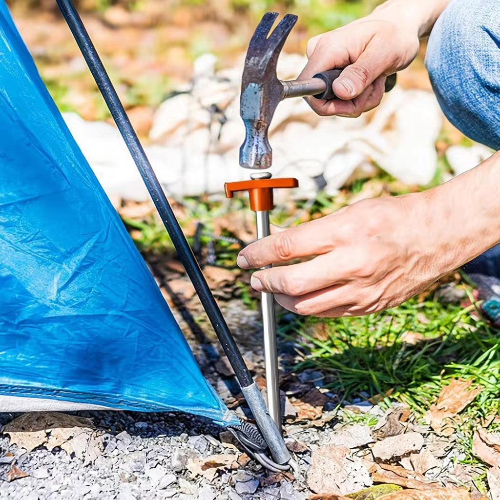 20PCS Heavy Duty Hard Ground 25cm Rock Peg Hook Top Camping Awning Tent Tool UK