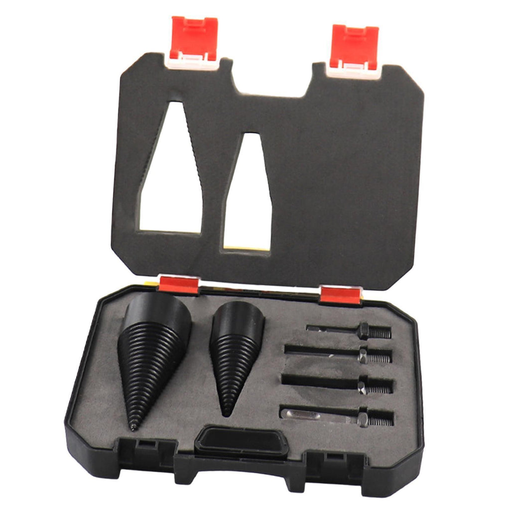6Pcs Wood Log Splitter Splitting Drill Bit Kit Portable Detachable for Outdoor