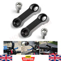 2Pcs Motorcycle Mirror Extender Riser Extension Bracket Blk 10mm M10
