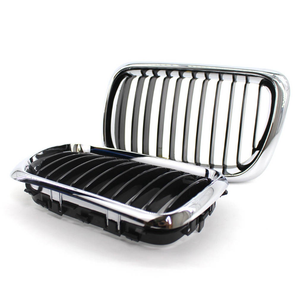 Chrome+Gloss Black Single Front Kidney Grilles For BMW 3 Series E36 M3 1997-1999