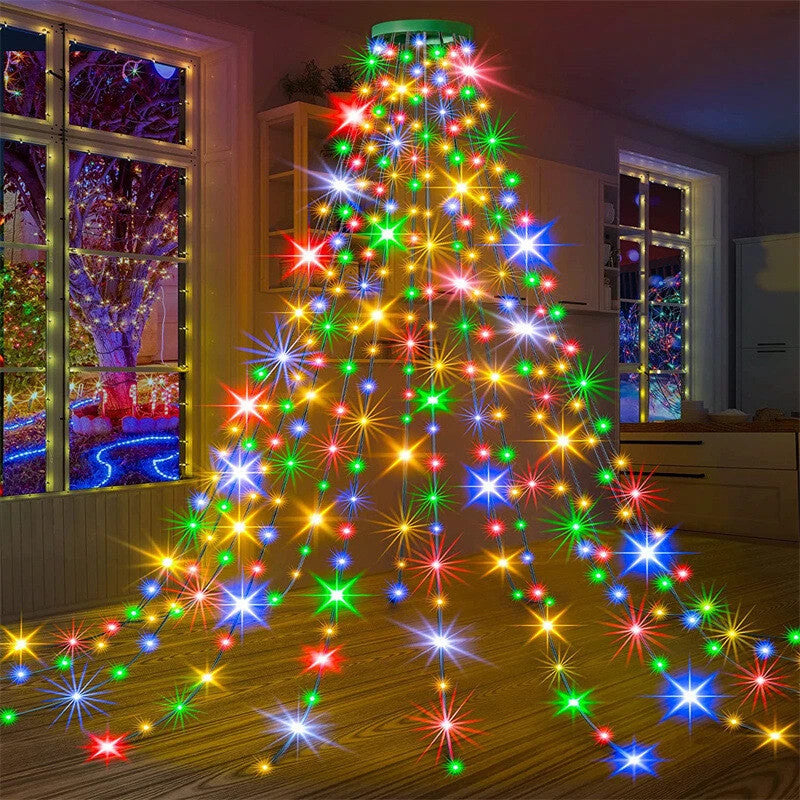 Christmas Decoration Lights 200/400 LED Waterfall Christmas Tree Lights USB