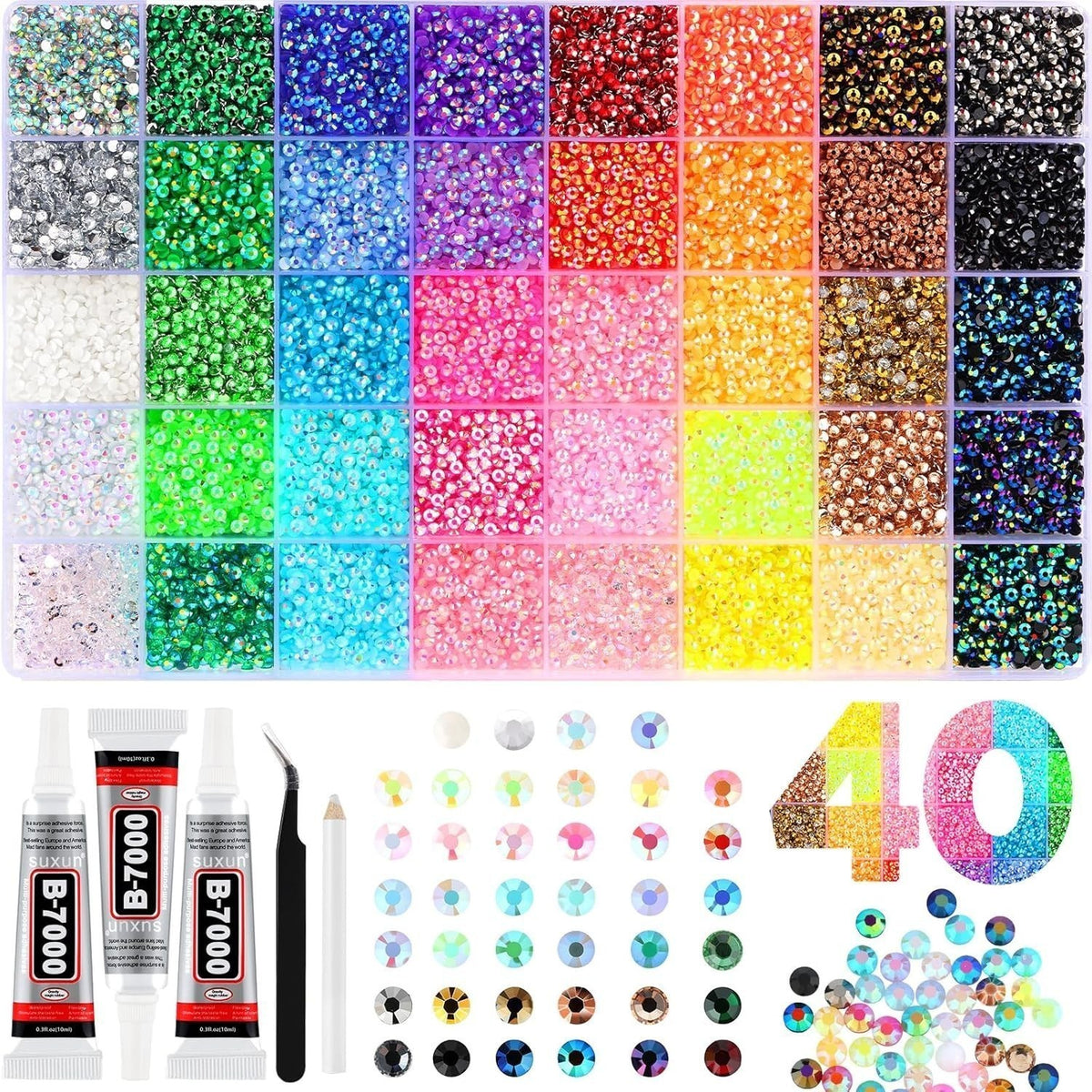 32000Pcs Mixed Color Jelly Rhinestones, Small 3mm Flatback Resin Stones DIY Art