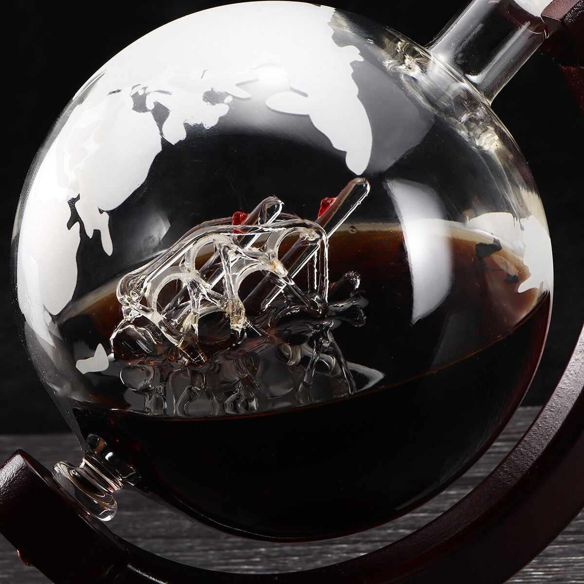 750ml Wine Decanter Glass World Globe Whiskey Vodka Liquor Large Capacity Bottle