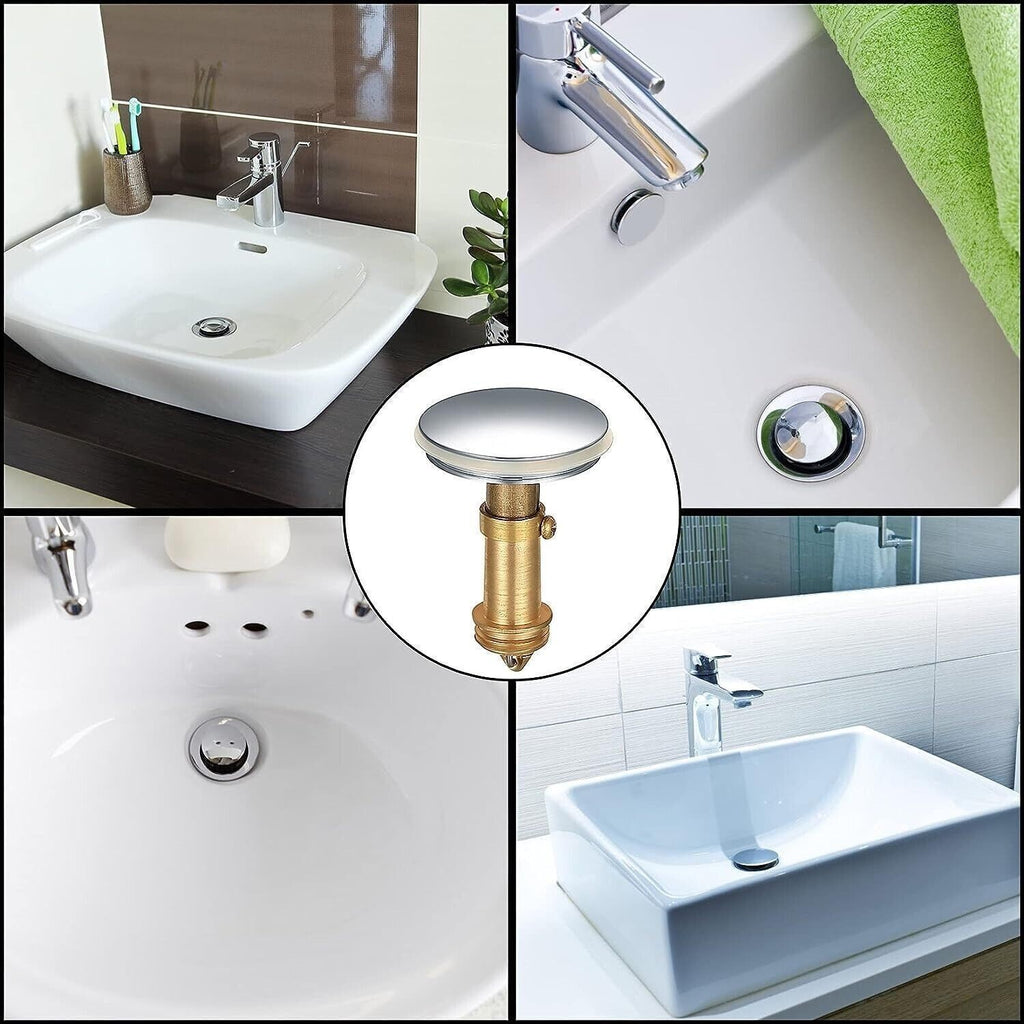 Pop up Sink Plugs, Bathroom Push Drain Stopper Plugs, 38mm Click Clack Plug