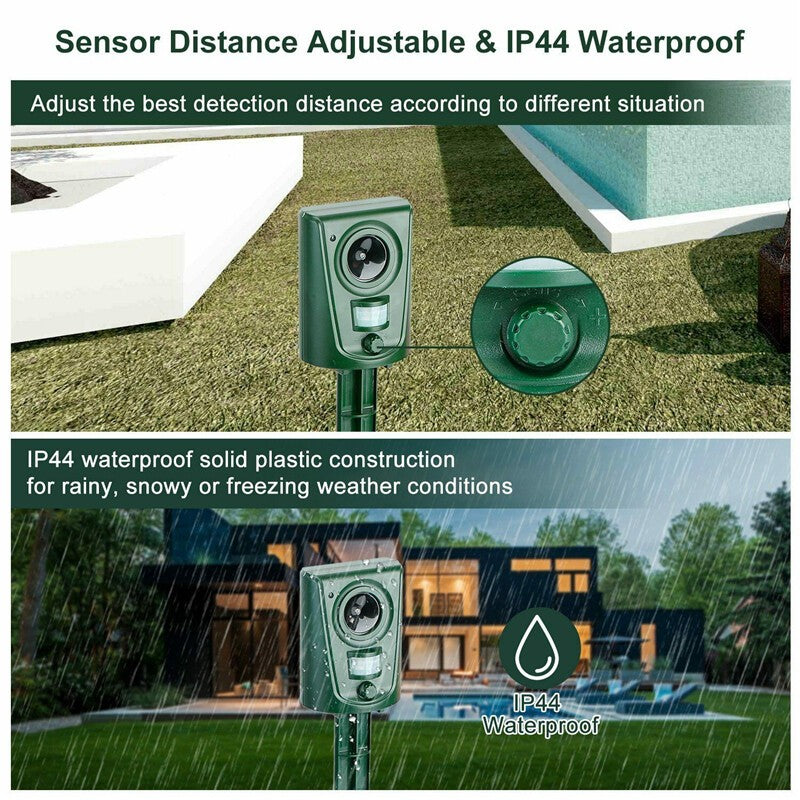 4x Battery Ultrasonic Garden Deterrent Repeller Animal Bird Cat Scarer Pest Dog