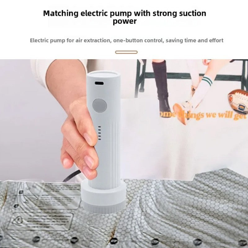9/15× Cordless Travel Vacuum Bag Set With Rechargeable Pump for Bedding Clothing
