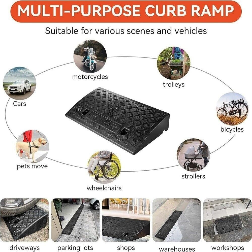 2x Heavy Duty Ramp Kerb Ramps Driveway Car Vehicle Threshold Ramp Curb Tool
