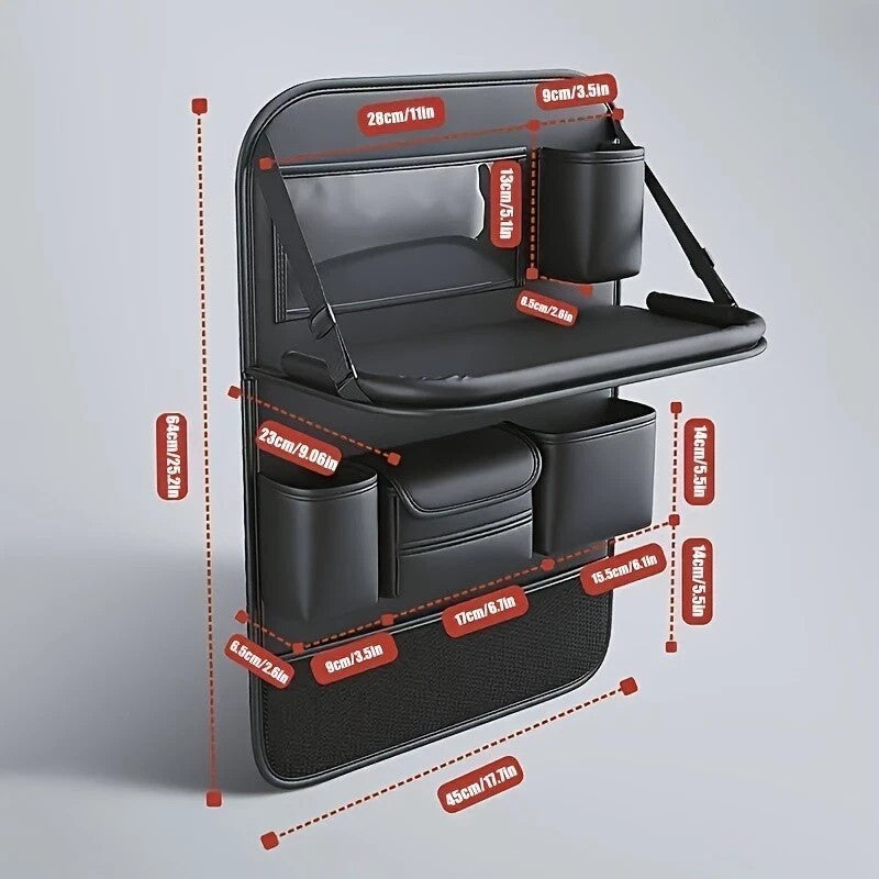 Car Organiser Bag Multi Pocket Black Leather PU Holder Back Seat Storage Tidy UK