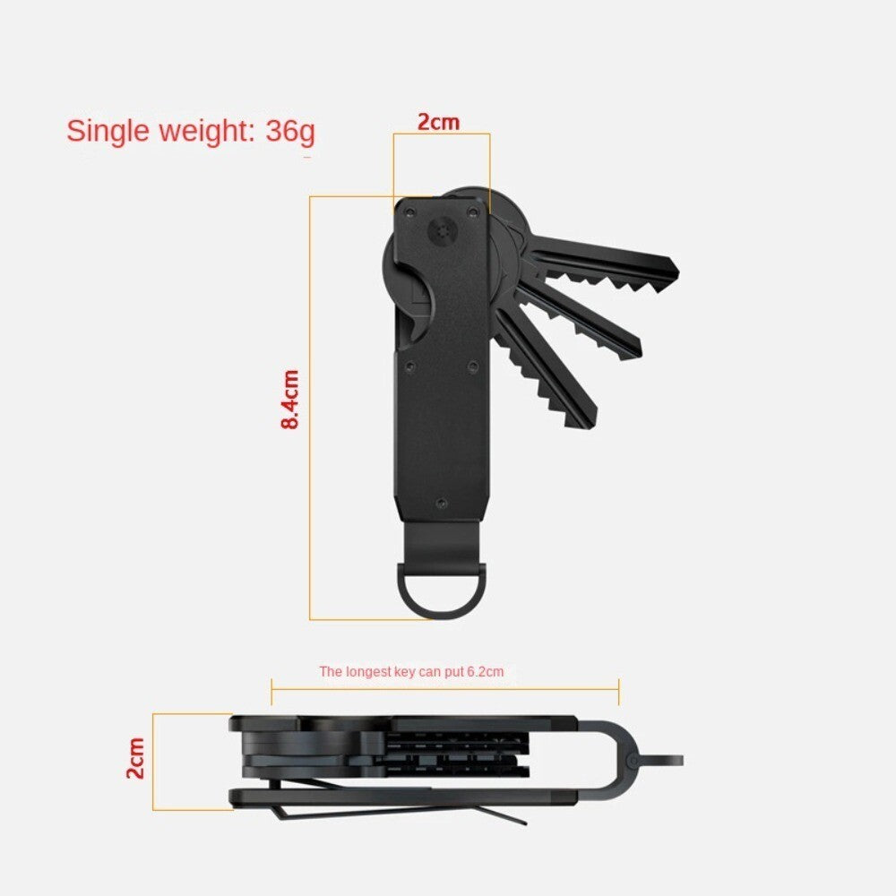 Holds 2-6 Keys Key Organizer Metal Keychain Keys Bag  for Keys Less Than 6.2cm