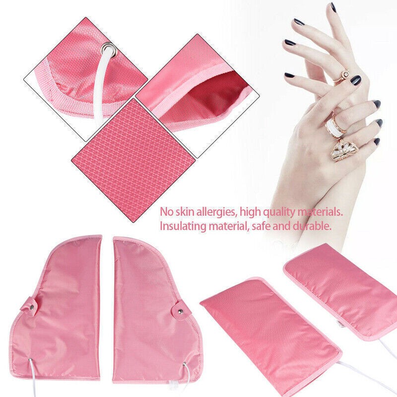 Electric Heated Gloves Mitts Infrared Therapy Treatment Warmer Salon Manicure