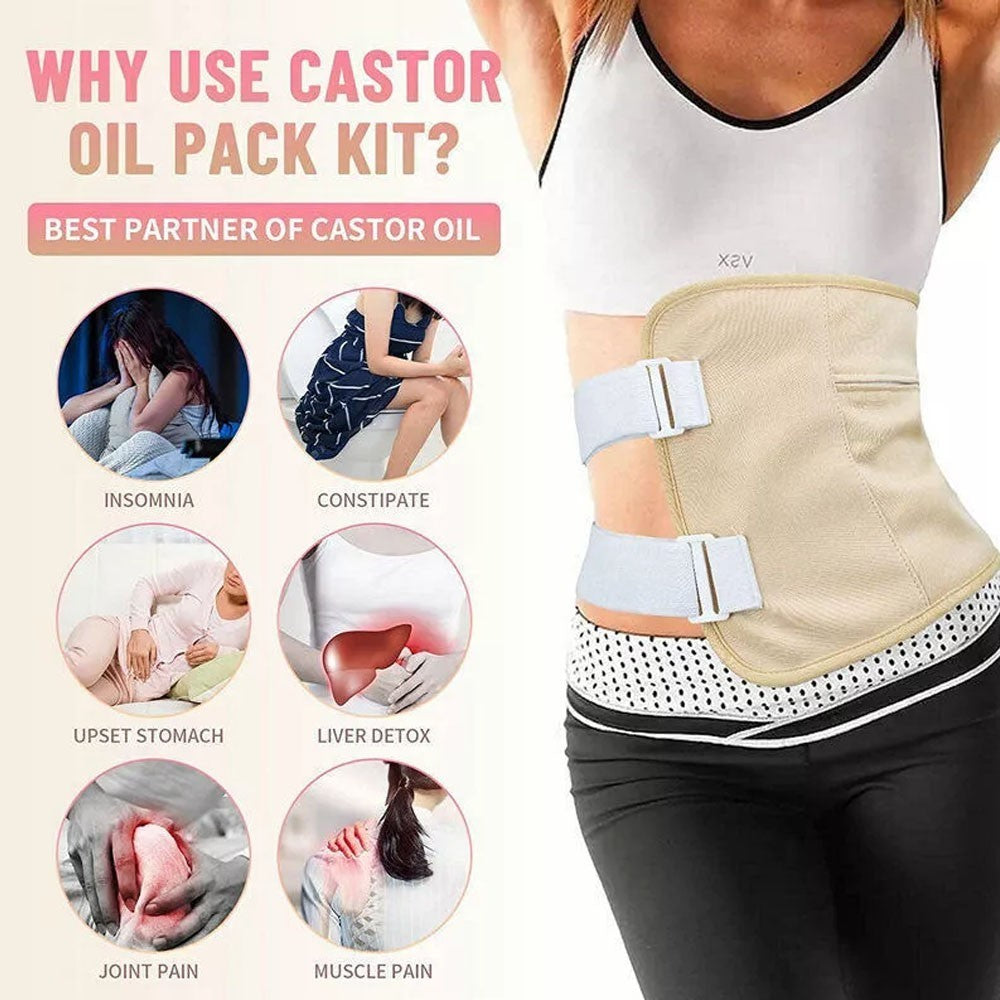 Castor Oil Pack Castor Oil Pack Wrap Kit Organic Castor Oil Compression Wrap