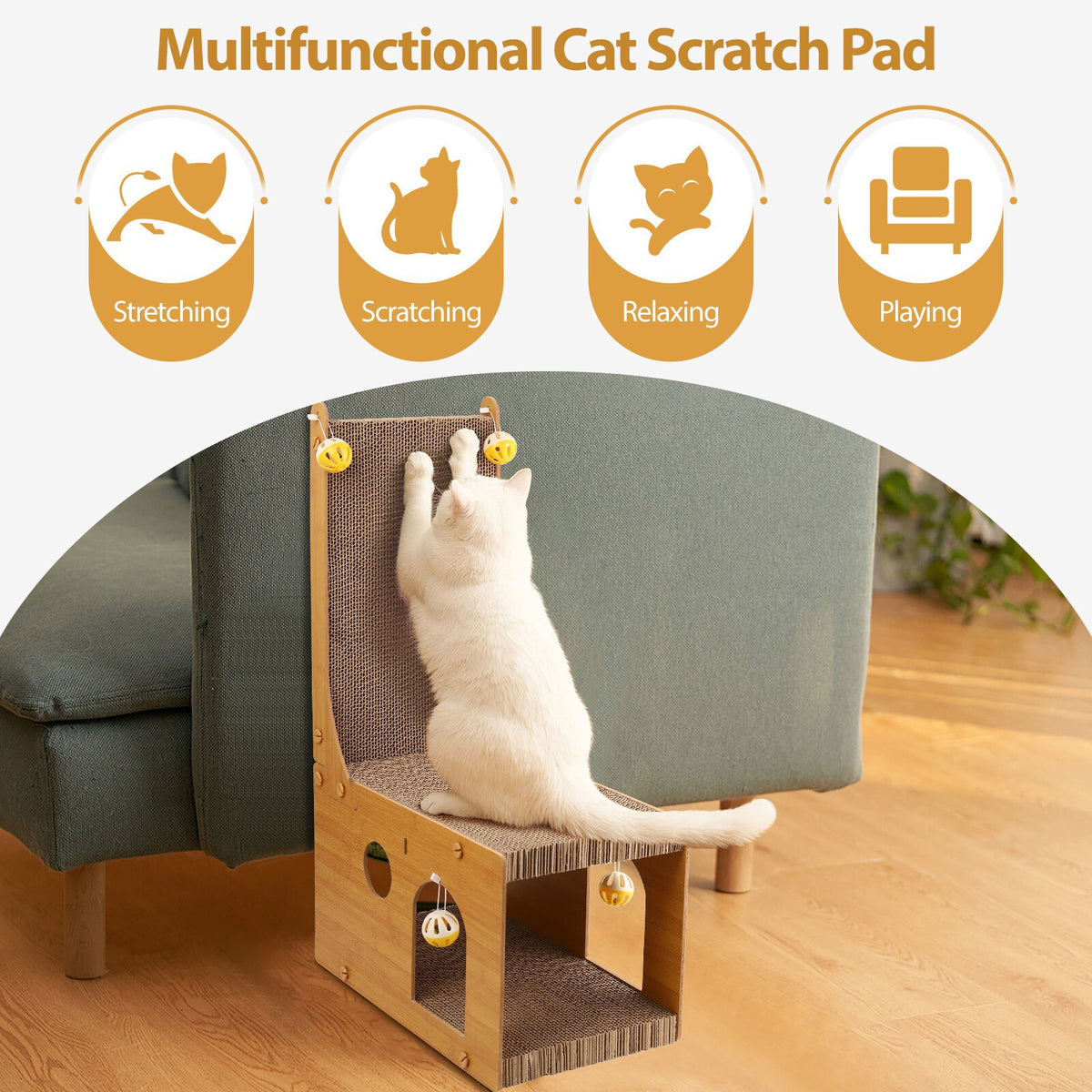 Tall Cat Scratching Post & Activity Center