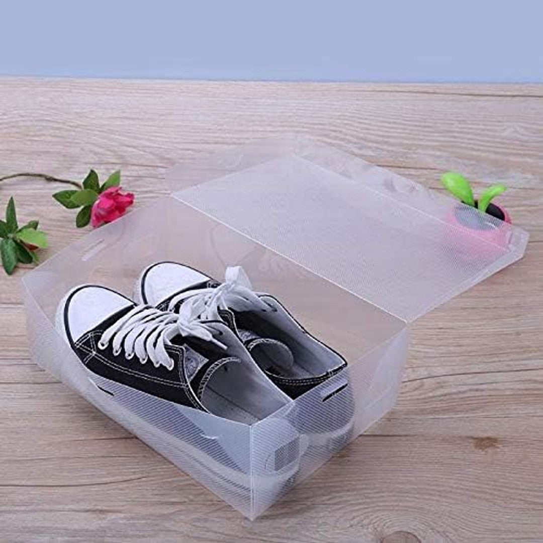 22PCS Clear Plastic Shoe Storage Boxes Stackable Foldable Durable Shoe Organiser