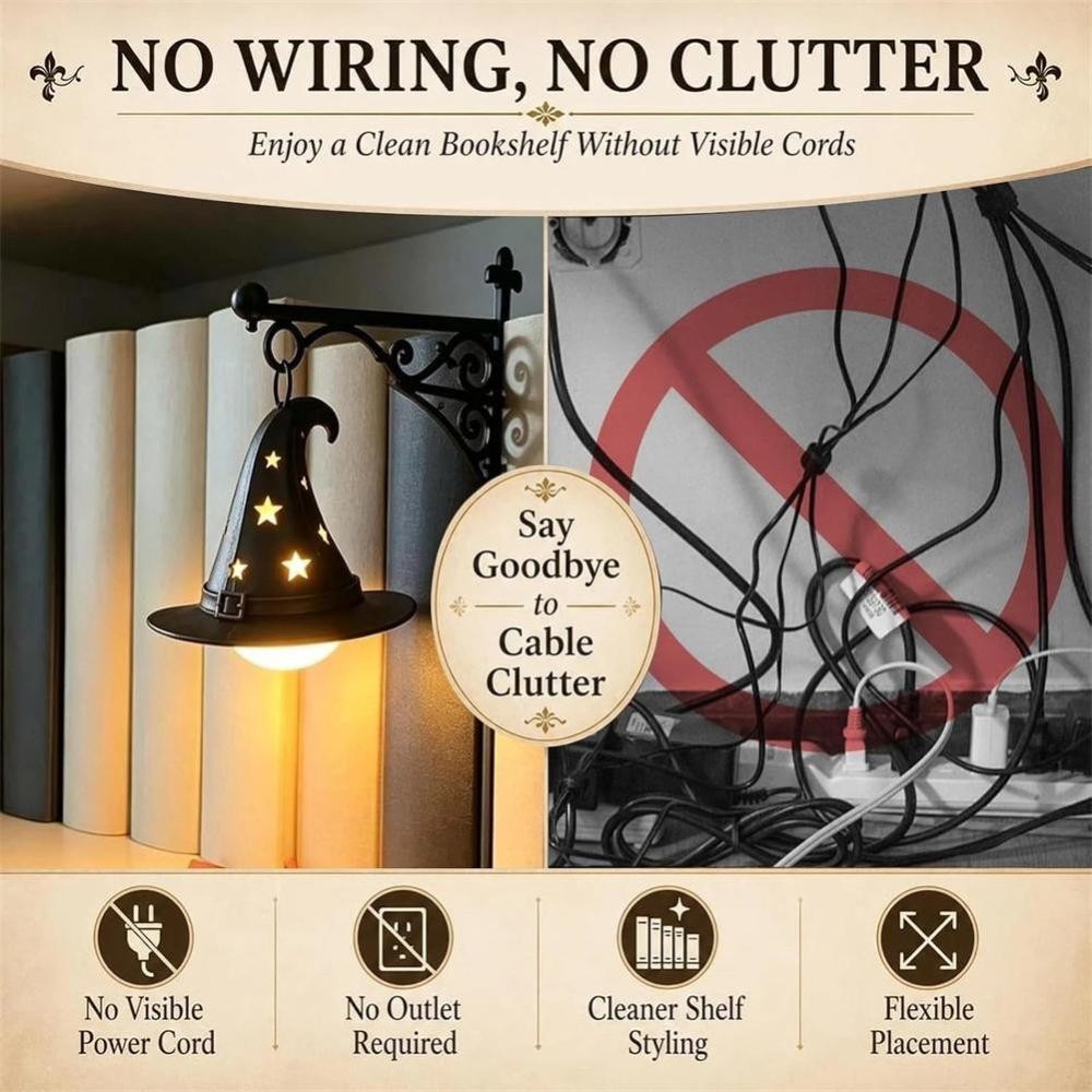 Library Lantern Bookshelf LED Lamp, Antique Hanging Shelf Light Decor for shelf
