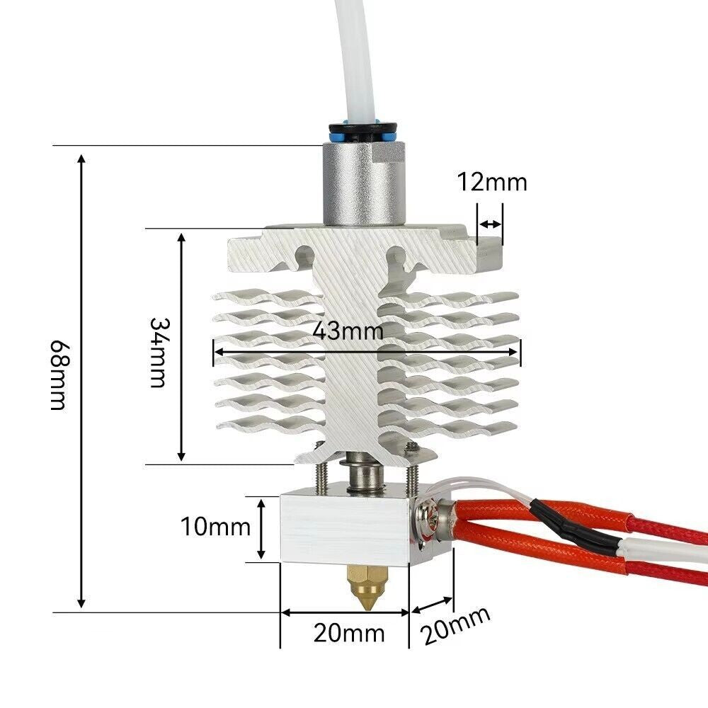 For Ender-3 Neo/V2 Neo/Max Neo Hotend Kit 24V Thermistor Heating Rod Nozzle Kit