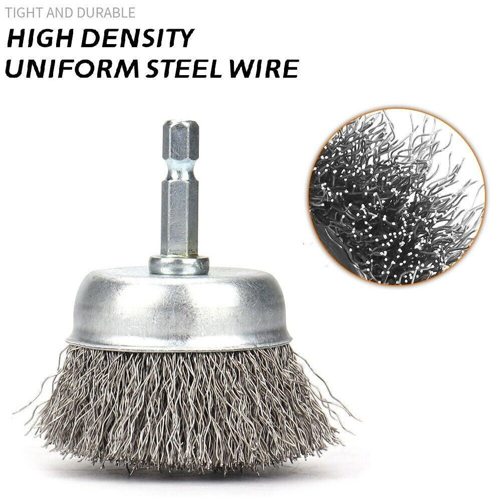 2pcs 2" Stainless Steel Wire Wheel Brush for Die Grinder Drill Rotary 1/4" Shank