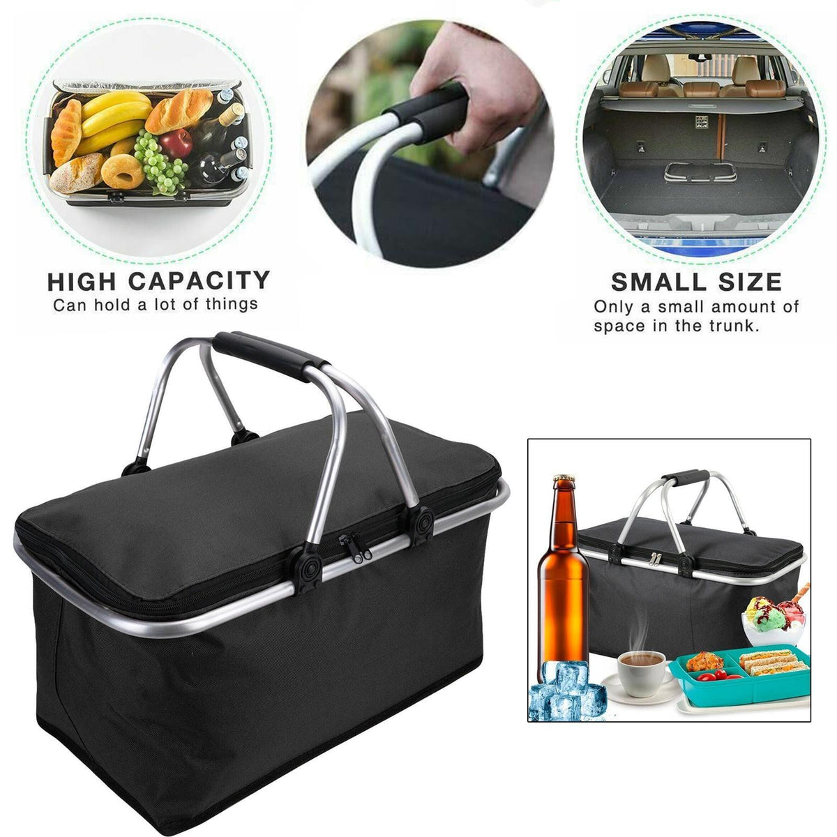 30L Extra Large Cooling Cooler Cool Bag Box Picnic Camping Food Ice Drink Lunch