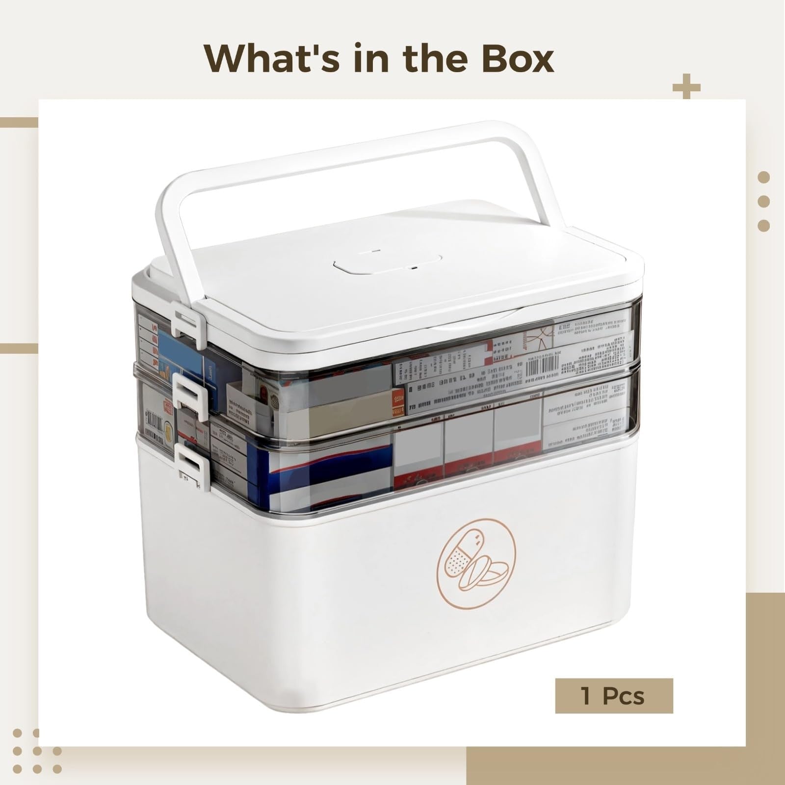 UK Portable Medication Box Large Capacity Medicine Storage Container Case