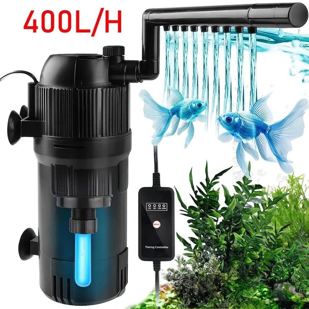 5 in 1 Aquarium Fish Tank Filter Clarifier Pump Internal Purifier UV Steriliser