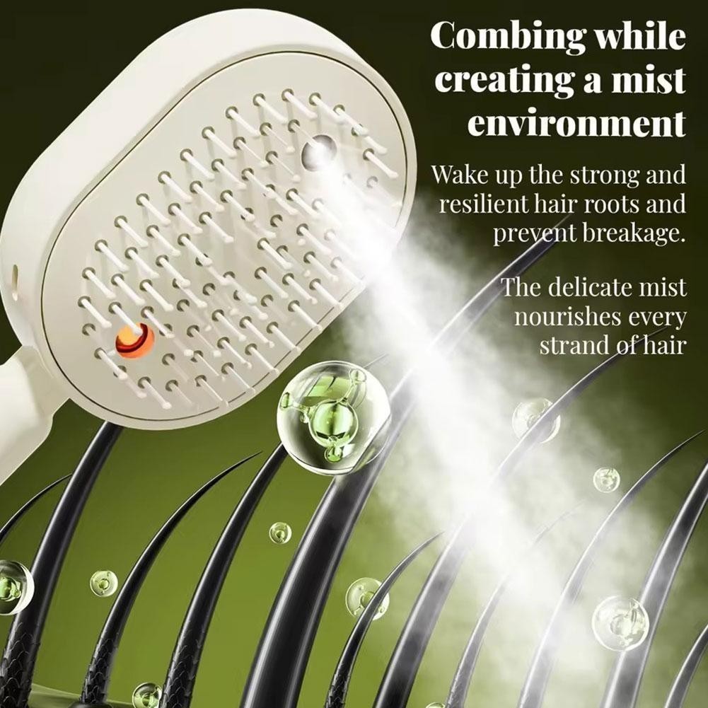 Electric Spray Air Cushion Massage Comb,Self-Cleaning Anti-Tangle Electric Brush