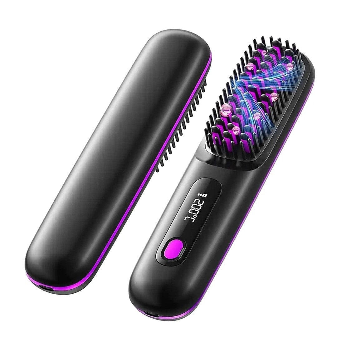 Portable Hair Straightener Brush Antiscald Hair Cordless Hair Straightener Brush