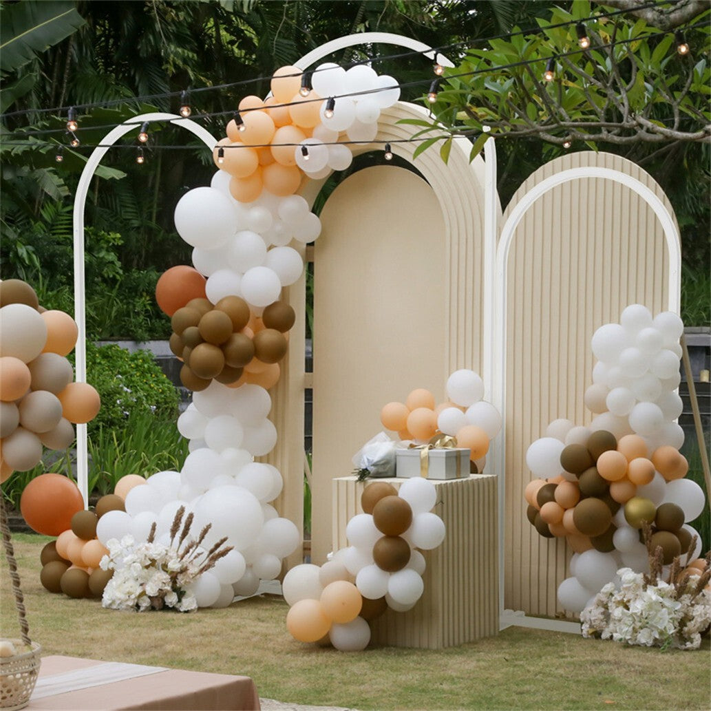 White Metal Arch Backdrop Stand Set of 3 Wedding Arch Frame for Birthday Party