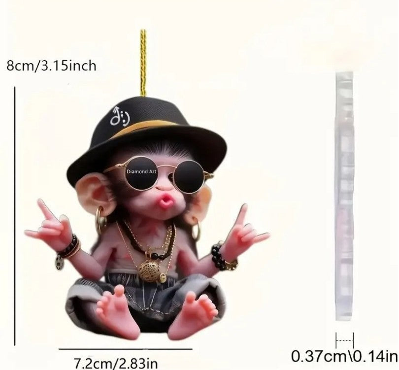 2D Car Decoration Accessories with Chain Bag Pendant  Car Interior Accessories