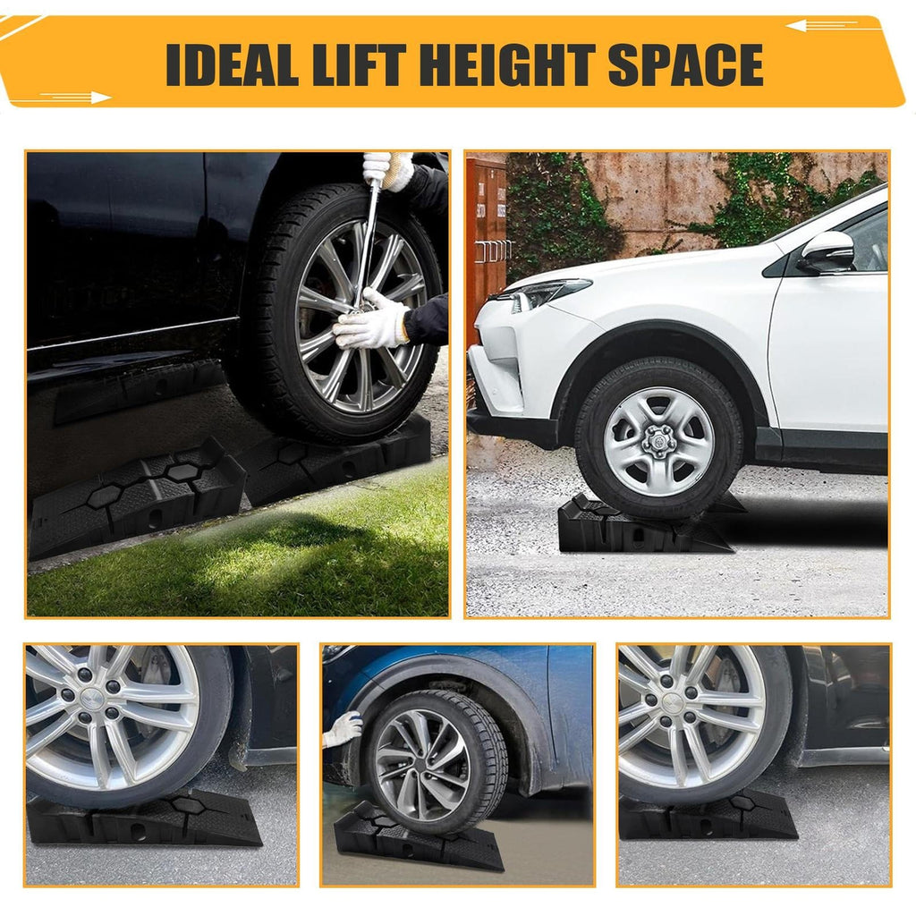 2pcs Heavy Duty 5 Ton 2.5+2.5 Ton Plastic Car Ramp Lifting Ramps 33cm Extra Wide