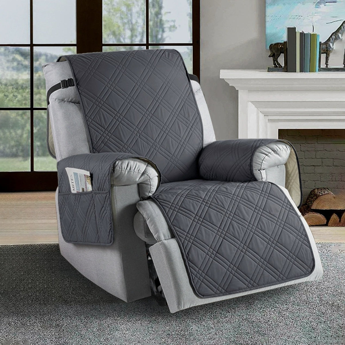 Waterproof Recliner Chair Sofa Covers with Pocket Reversible Slipcover Protector