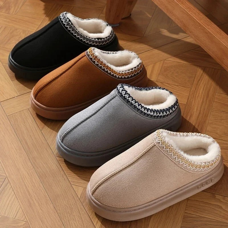 LADIES WOMENS WARM FAUX FUR SNUGG SLIP ON IN OUT DOOR SLIPPERS SHOES BOOTS SIZE