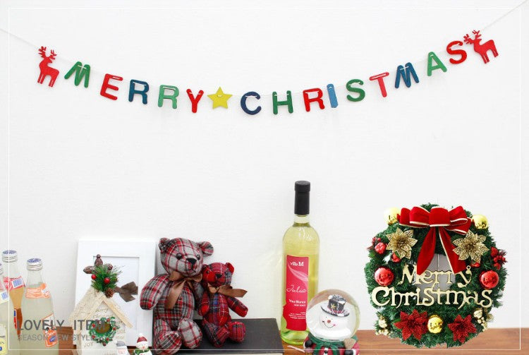 30CM Christmas Wreath With Bow Front Door Wreath Garland Xmas Hanging Decor UK