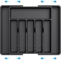 8-Section Extendable Plastic Cutlery Tray Kitchen Drawer Insert Organiser Holder
