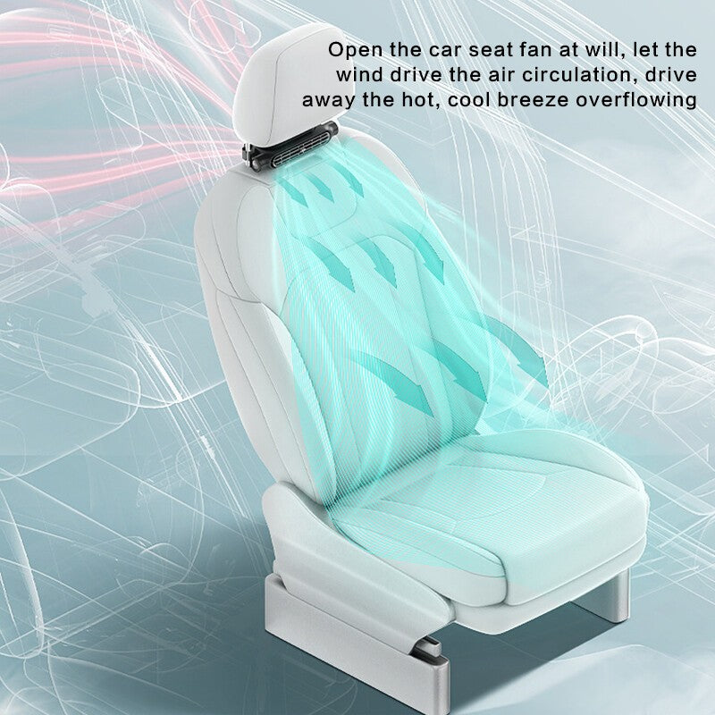 USB Mini Fan Car Seat Back Cooling Fan Portable 3-speed Headrest Silent Cooler