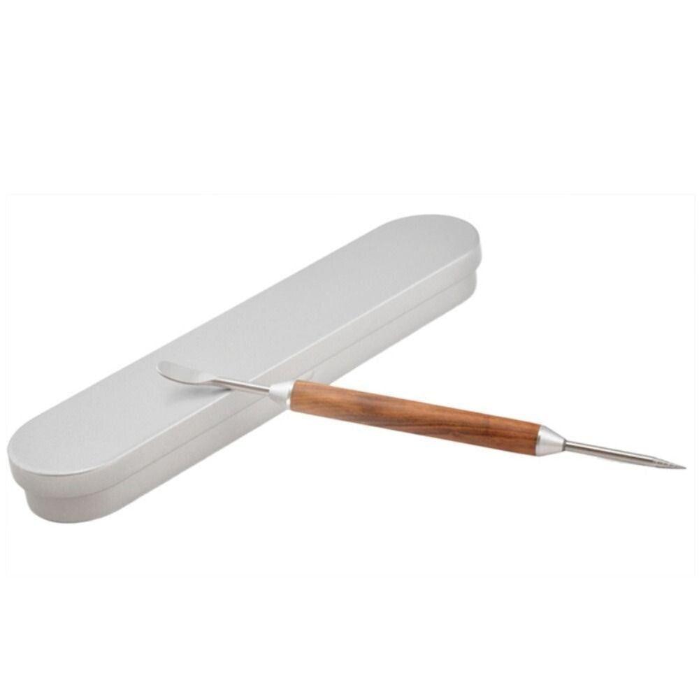 Stainless Steel Coffee Art Pen with Wood Handle Latte Pull Flower Needle UK