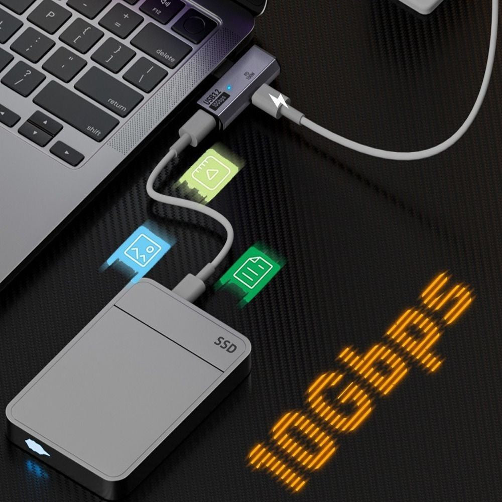 20V 5A 2 in 1 OTG Splitter PD 100W USB-C to USB 3.2 Adapter