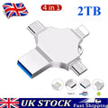 UK 2TB 4-in-1 USB3.0 Flash Drive Storage Stick For iOS Android Samsung Phones