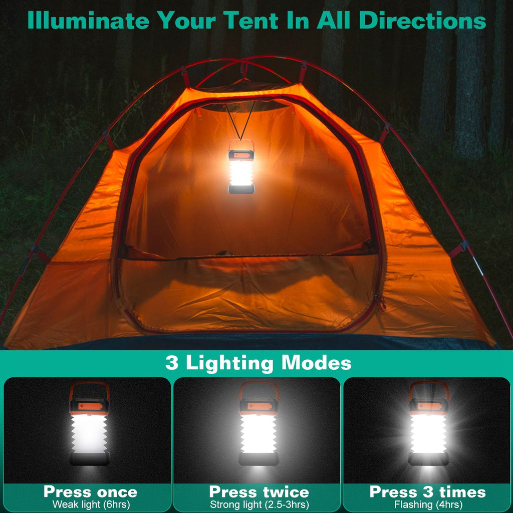 Solar USB Rechargeable Camping Lantern Foldable LED Outdoor Tent Garden Light UK