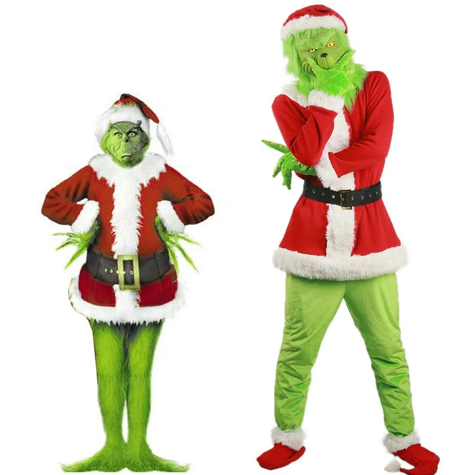 New Mens Grinch Christmas Costume Adult Xmas Fancy Dress Cosplay Outfit Set UK