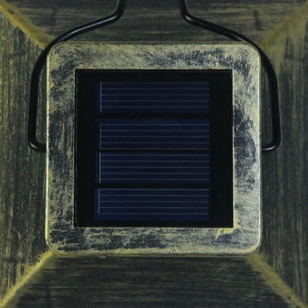 Solar Powered Waterproof LED Hanging Lantern Outdoor Garden Candle Lamp