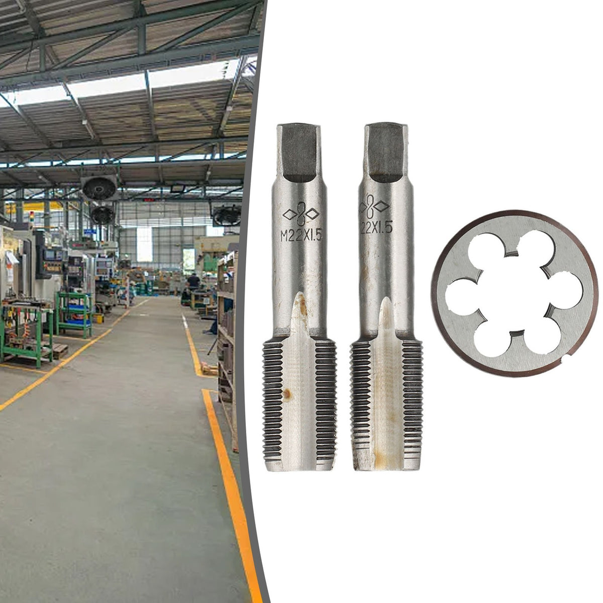 M22 X 1.5mm Taper & Plug-Tap & M22 X 1.5mm Die-Metric Thread