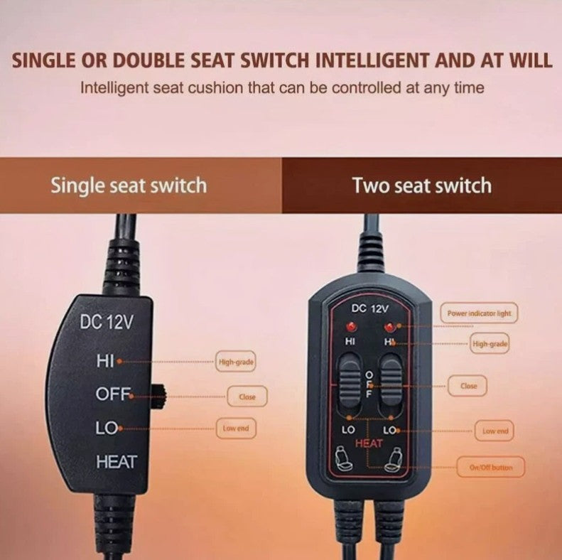 12V Car Seat Pad Cushion Cover Heating Heater Heated Cold Winter Warm Universal