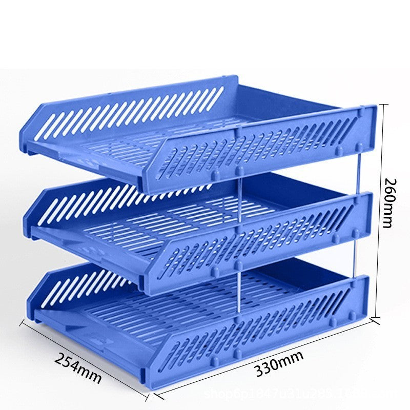 3 Tier Stackable Desk Black A4 Letter Tray Filing Document Organiser Form Paper