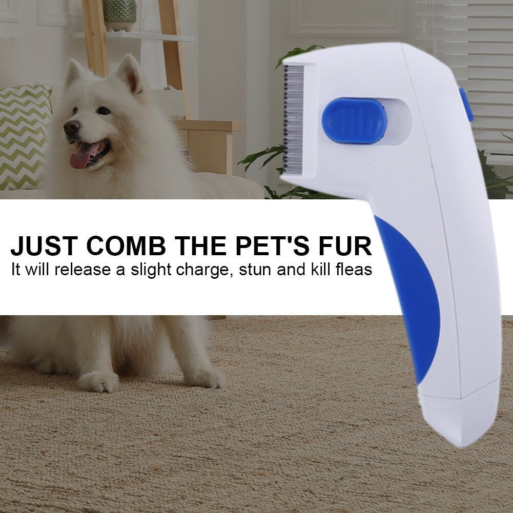 Electric Flea Zapper Comb Effective Pets Kills Flea Tool Dog Cat Lice Remover