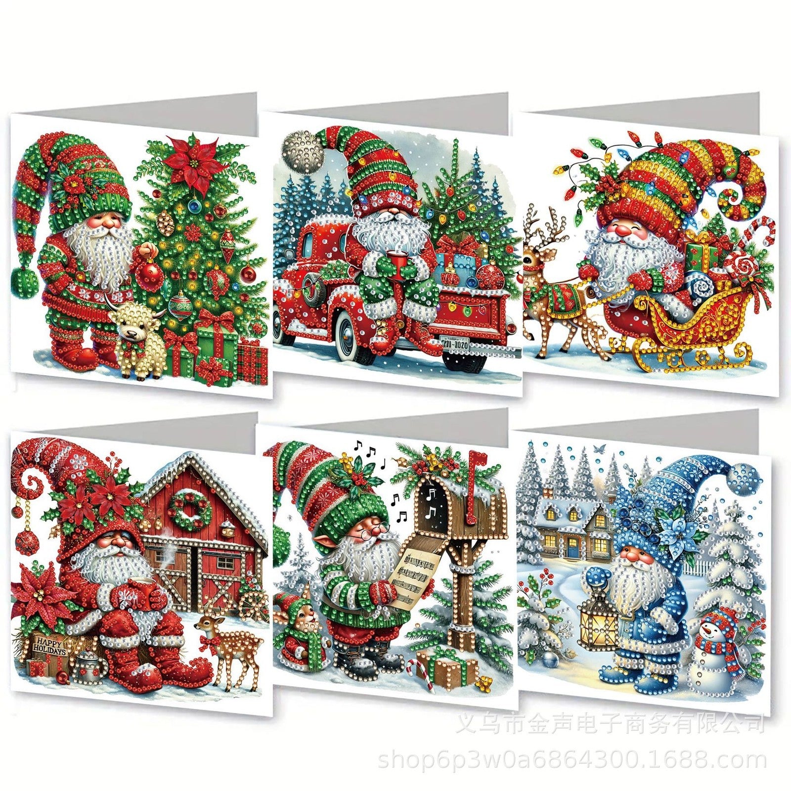 Christmas DIY Diamond Art Painting Greeting Card Set 5D DIY Diamond Painting Set