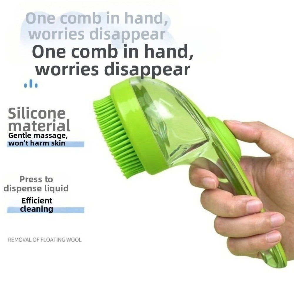 2 In 1 Bath Brush Dog Bath Brush With Shampoo Dispenser Pet Wash Brush