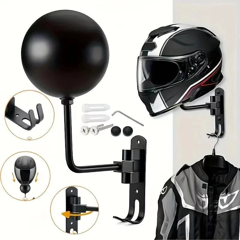 1-2Pcs Motorcycle Helmet Rack Holder Hat Display Stand Wall Mount Hook Hanger