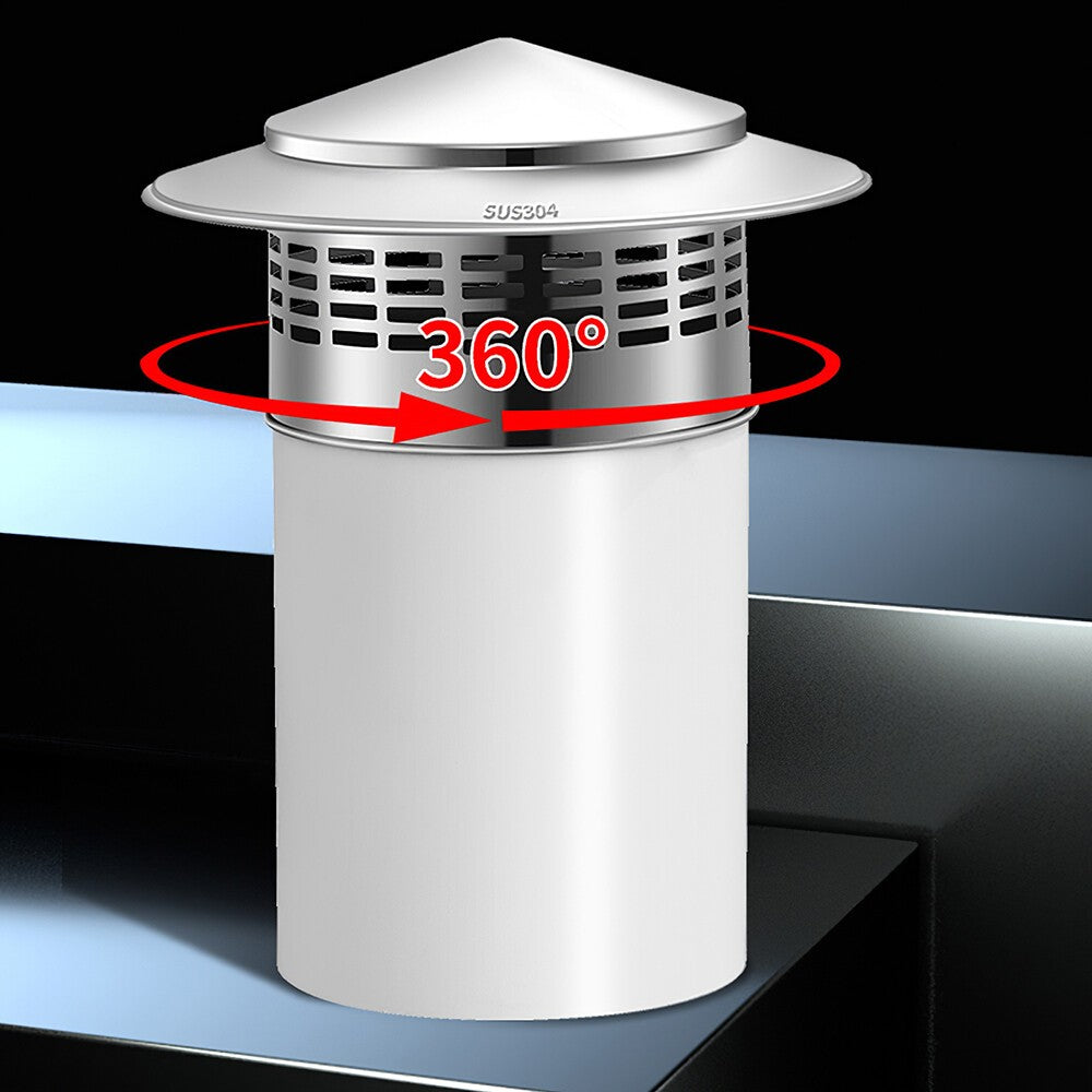 Stainless Steel Chimney Flue Cowl Pipe Rain Cover Protector Cap Cover 110mm