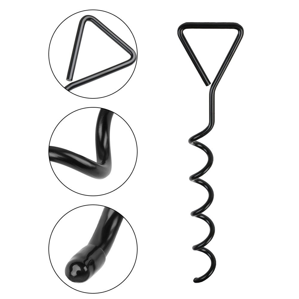 4pcs Heavy Duty Trampoline 40cm Anchor Ground Pegs Tie Down Kit Corkscrew Spira
