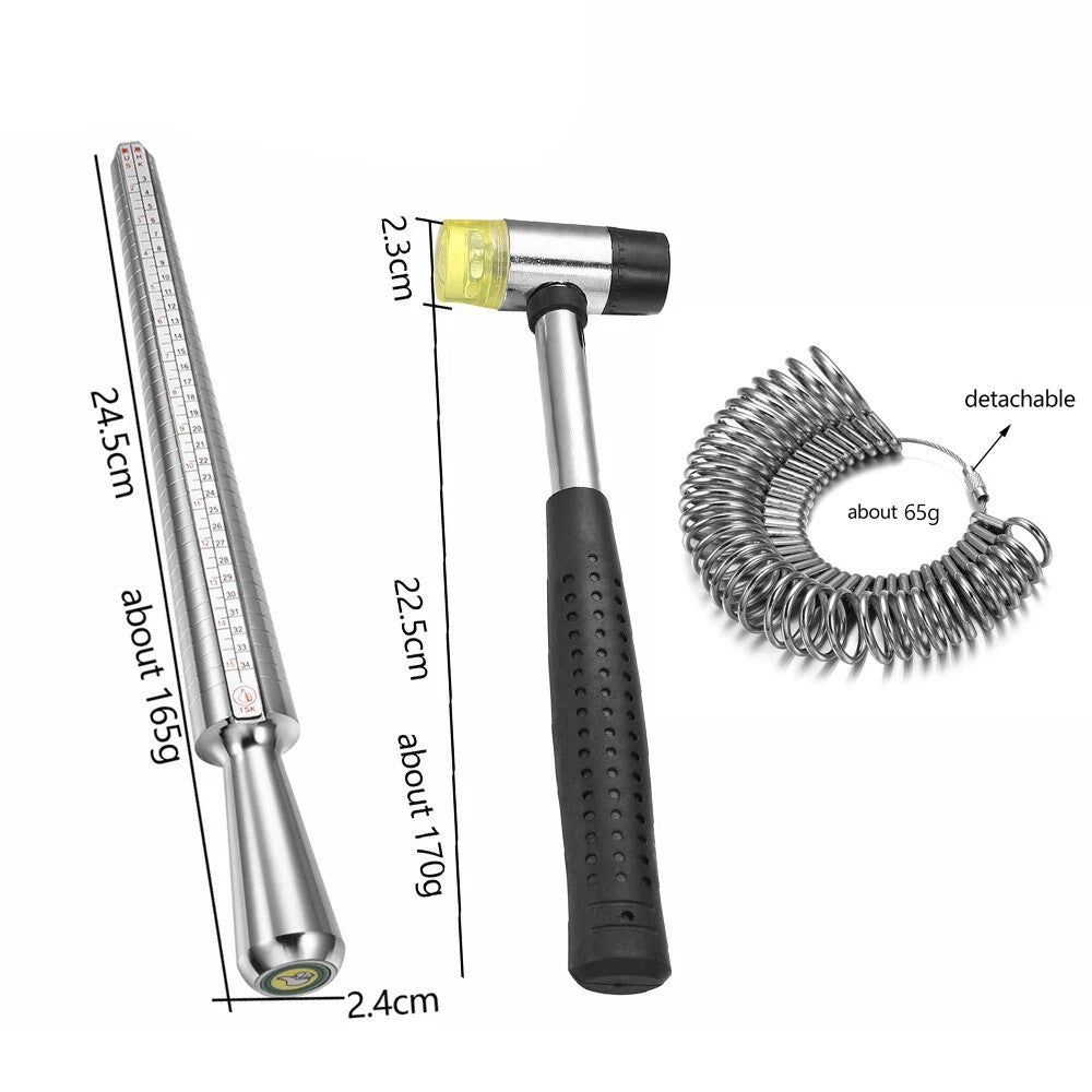 Ring Sizing Mandrel Stick Finger Measure Gauge Sizer Jewellery Standard Tool Kit